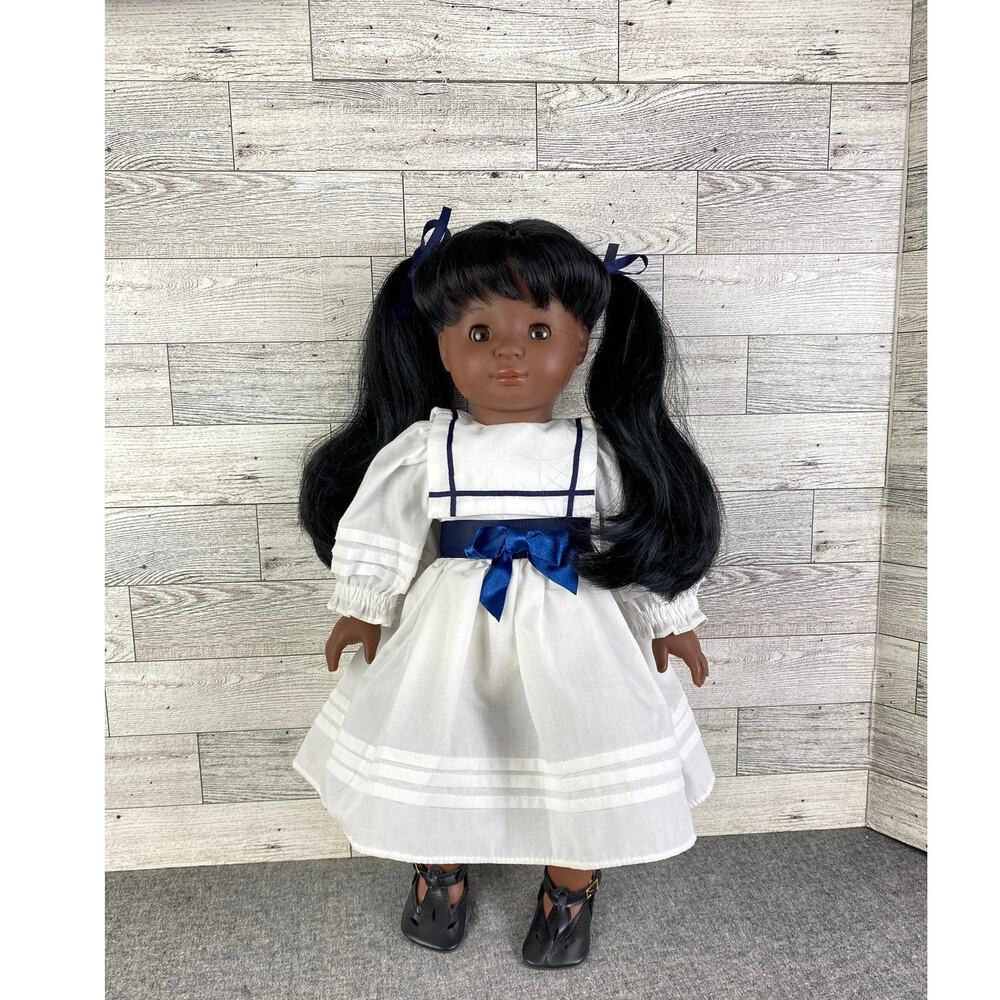 Götz Doll 18 Inch VINTAGE SOFT BODY Long Black Hair African American 1990